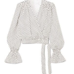 Elegant Black and White Polka Dot Blouse